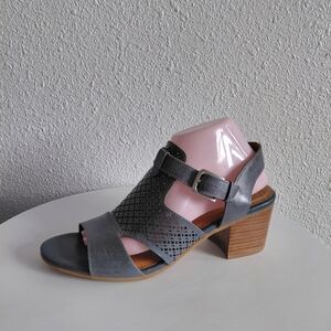 Comfortiva Women Gray  Leather Heels Sandals